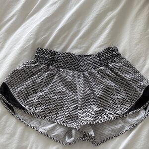 Lululemon Athletica Black and White Hotty Hot Athletic Shorts